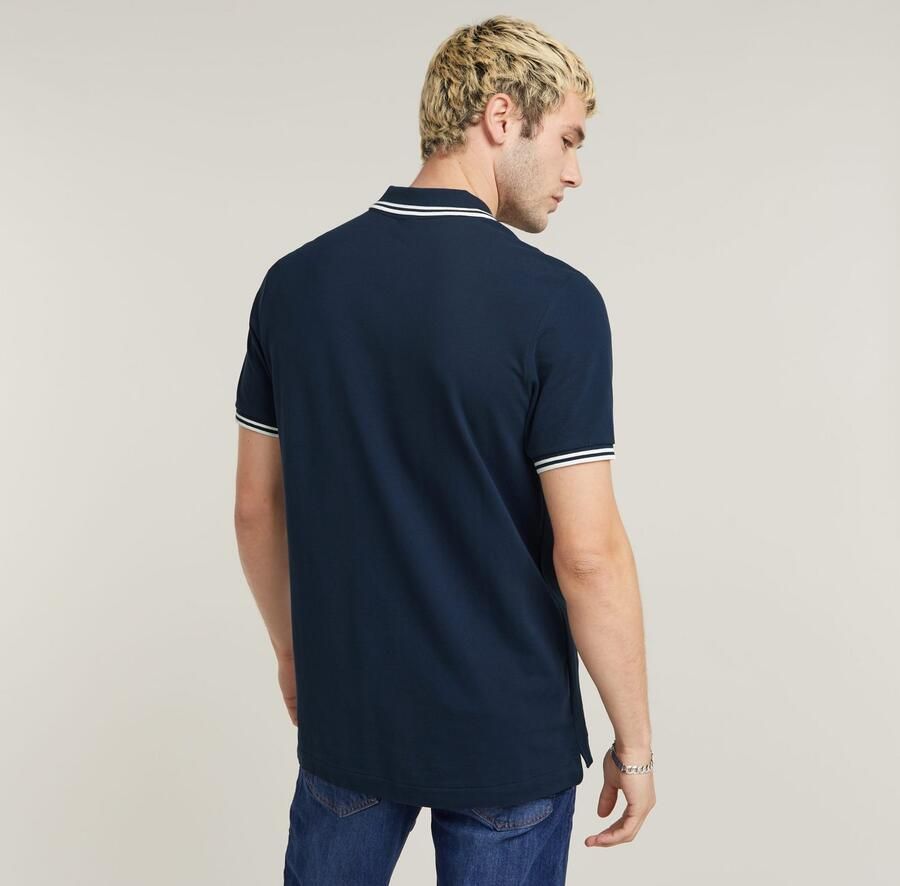 G-Star G Star RAW slim fit polo met biologisch katoen sartho blue milk - Foto 11