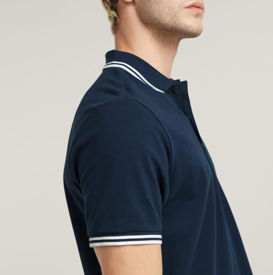 G-Star G Star RAW slim fit polo met biologisch katoen sartho blue milk - Foto 10
