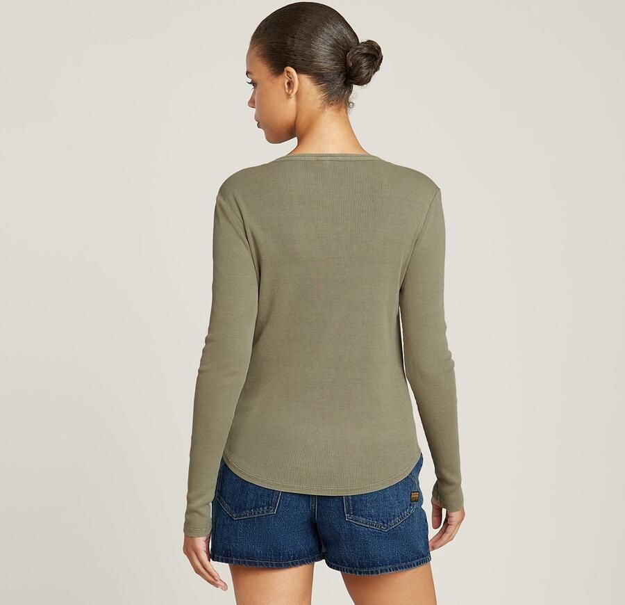 G-Star RAW Shirt met lange mouwen Deep v slim met knoopsluiting - Foto 5