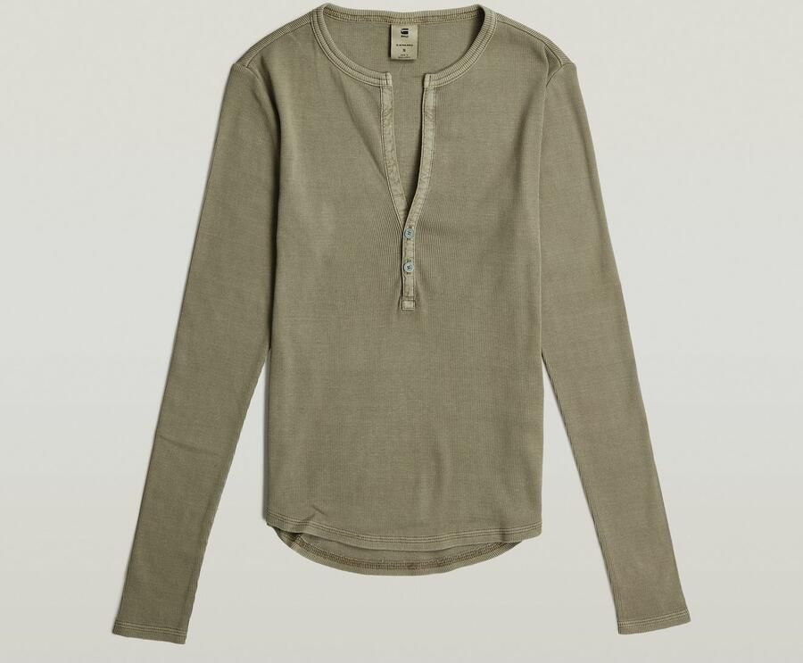 G-Star RAW Shirt met lange mouwen Deep v slim met knoopsluiting - Foto 6