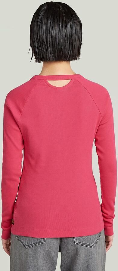 G-Star RAW Shirt met lange mouwen Slim Rib Keyhole met cut-out achter - Foto 6