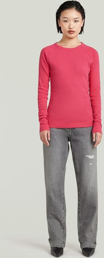 G-Star RAW Shirt met lange mouwen Slim Rib Keyhole met cut-out achter - Foto 7