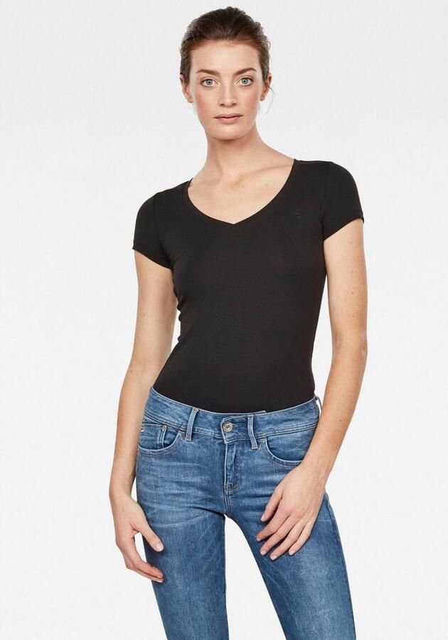 G-Star RAW Shirt met V-hals Base v t wmn cap sl met kleine logoprint voor - Foto 12