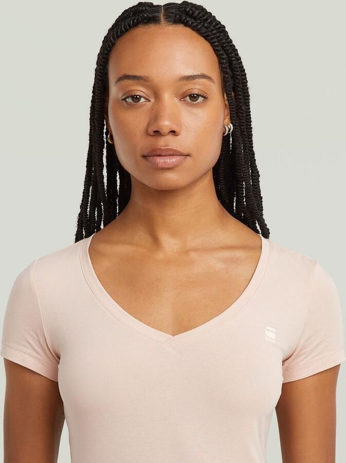 G-Star RAW Shirt met V-hals Base v t wmn cap sl met kleine logoprint voor - Foto 3