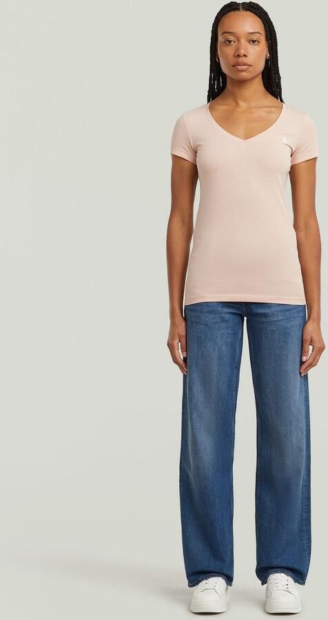 G-Star RAW Shirt met V-hals Base v t wmn cap sl met kleine logoprint voor - Foto 4