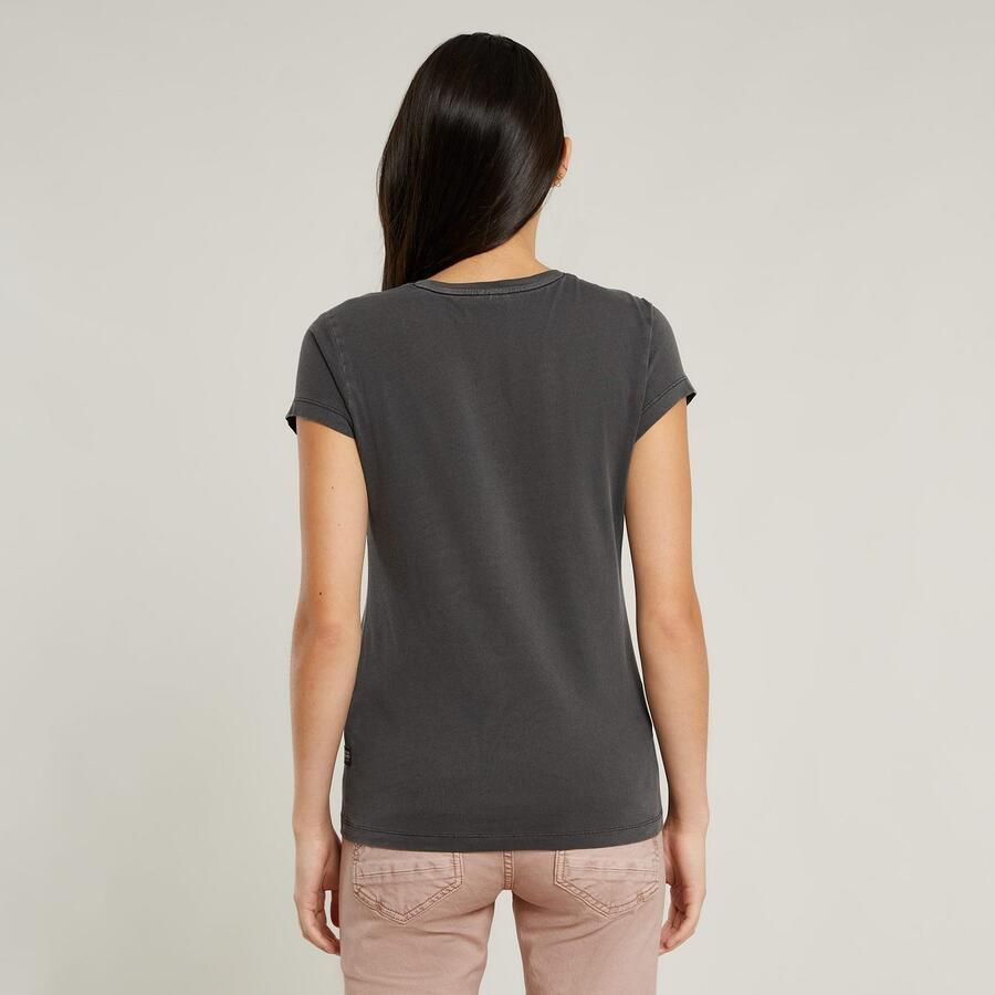 G-Star RAW Overdyed Eyben Slim V-Hals Top 2.0 Zwart Dames
