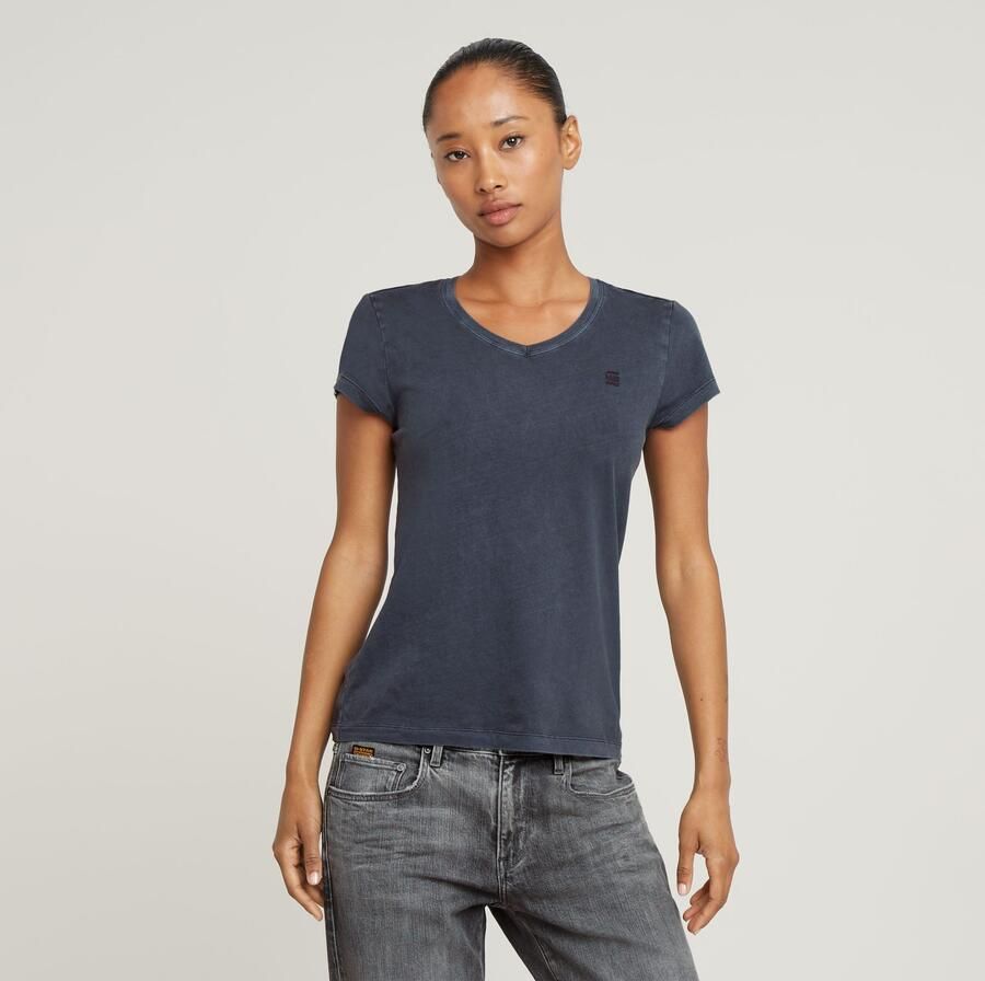 G-Star RAW Overdyed Eyben Slim V-Hals Top 2.0 Donkerblauw Dames - Foto 9