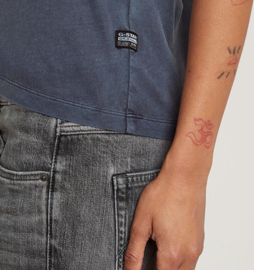 G-Star RAW Overdyed Eyben Slim V-Hals Top 2.0 Donkerblauw Dames - Foto 7