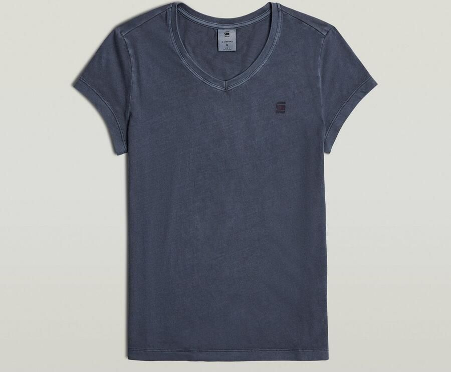 G-Star RAW Overdyed Eyben Slim V-Hals Top 2.0 Donkerblauw Dames - Foto 8