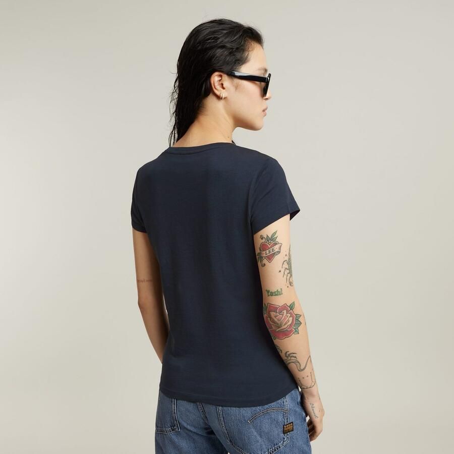 G-Star RAW Eyben Slim V-Neck Top 2.0 Donkerblauw Dames - Foto 4