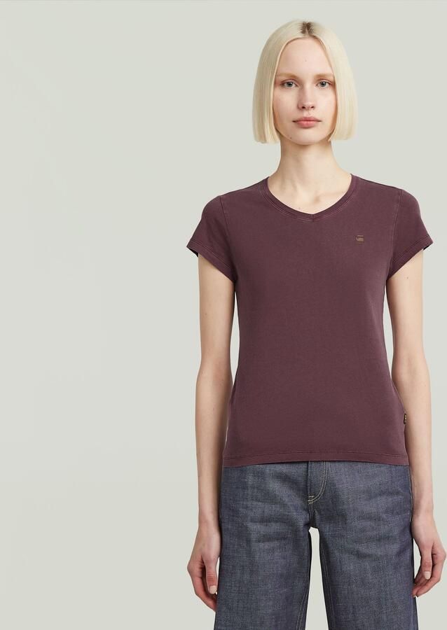 G-Star RAW Overdyed Eyben Slim V-hals T-shirt Rood Dames - Foto 7