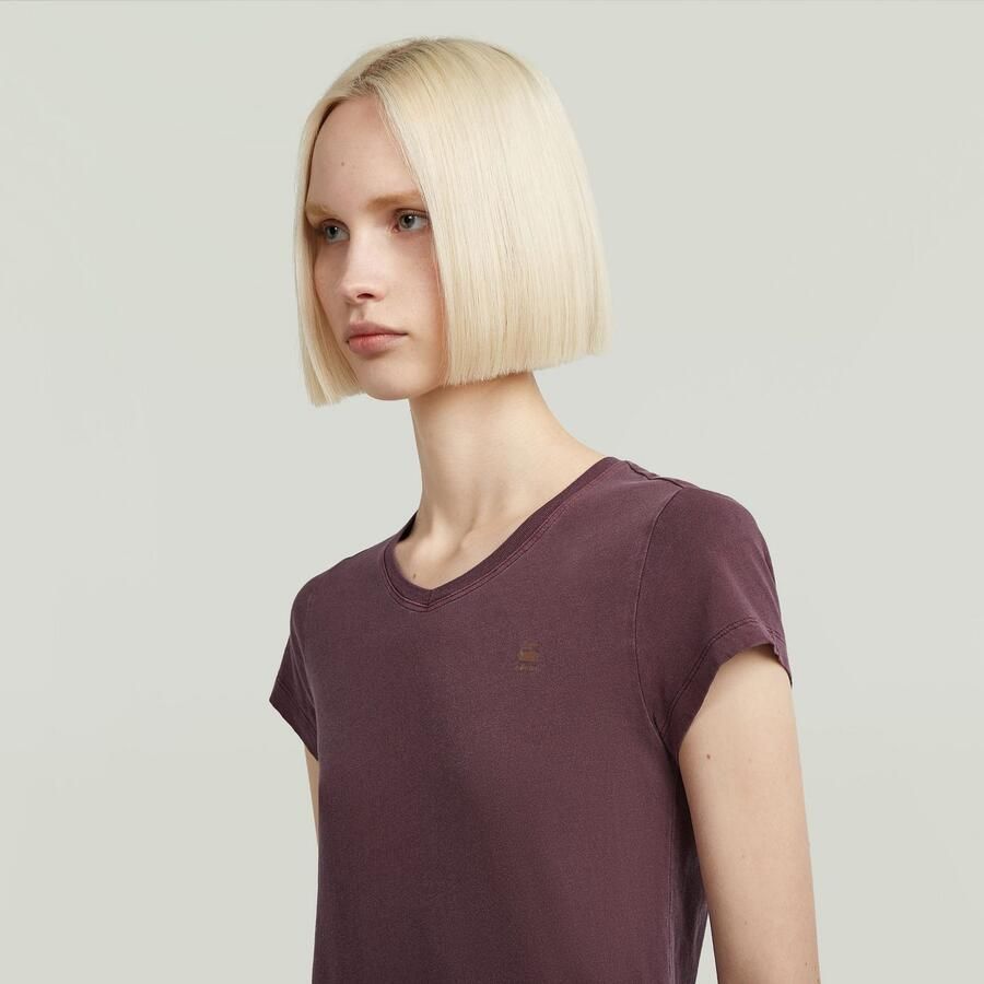 G-Star RAW Overdyed Eyben Slim V-hals T-shirt Rood Dames - Foto 2