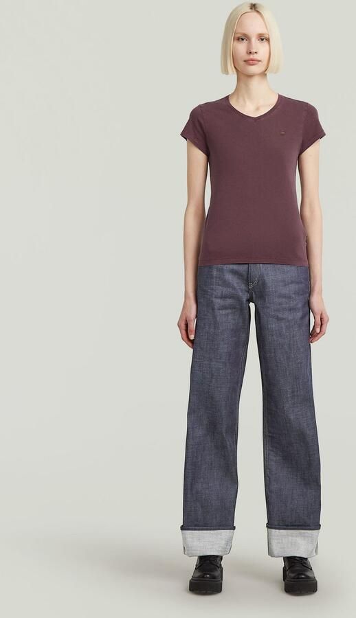 G-Star RAW Overdyed Eyben Slim V-hals T-shirt Rood Dames - Foto 5