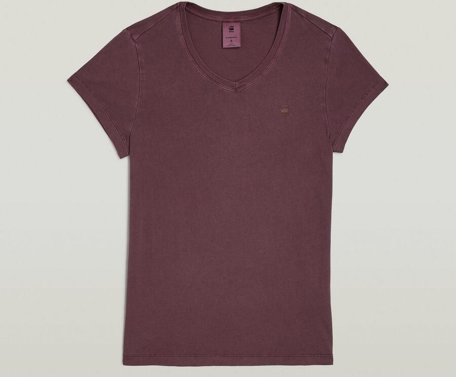 G-Star RAW Overdyed Eyben Slim V-hals T-shirt Rood Dames - Foto 4
