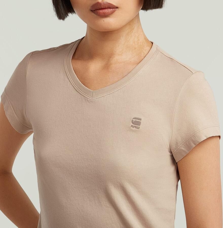 G-Star RAW Eyben Slim 2.0 V-Hals Top Beige Dames - Foto 2