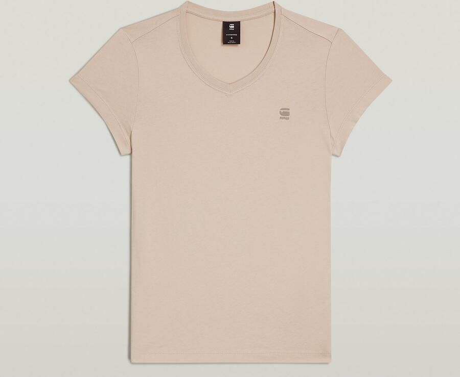 G-Star RAW Eyben Slim 2.0 V-Hals Top Beige Dames - Foto 4