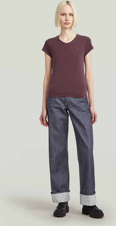 G-Star RAW Overdyed Eyben Slim V-hals T-shirt Rood Dames - Foto 6