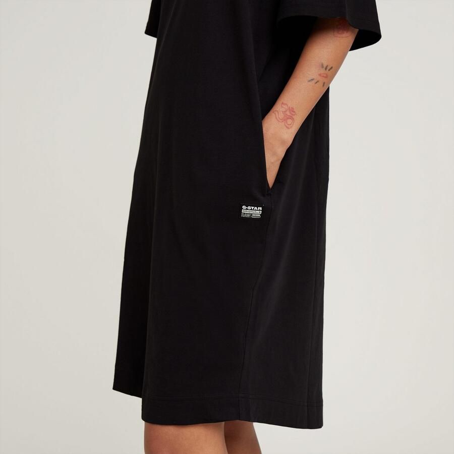 G-Star RAW Saddle Sleeve Loose T-Shirt Jurk Zwart Dames - Foto 4
