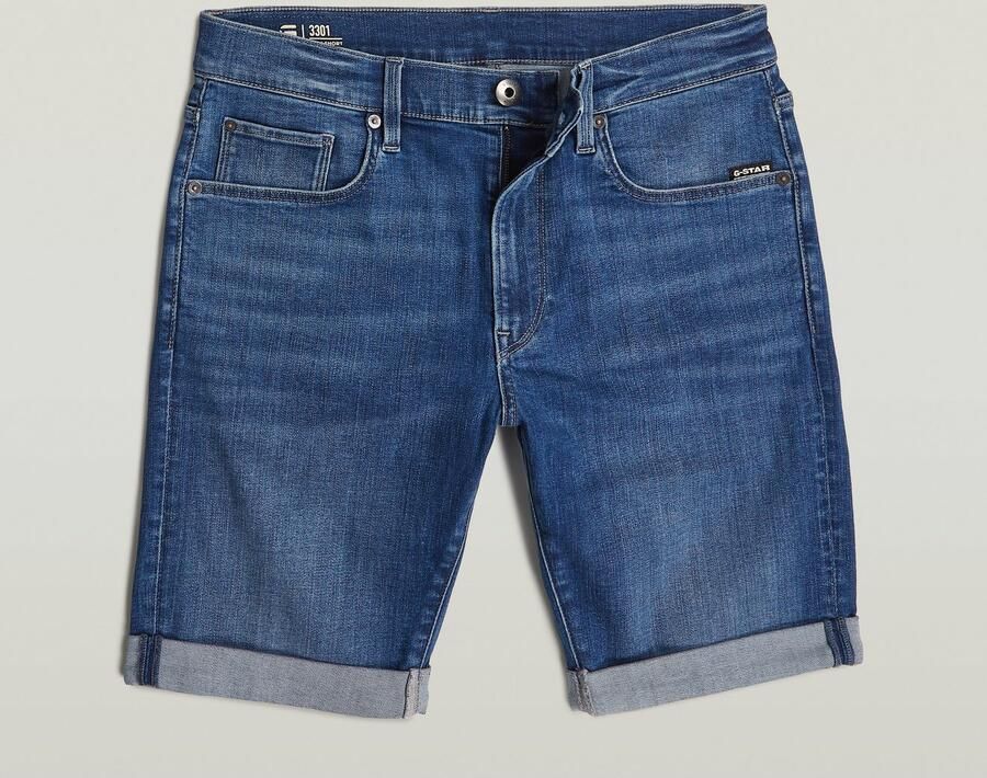 G-Star RAW 3301 Slim Denim Short Midden blauw Heren - Foto 12