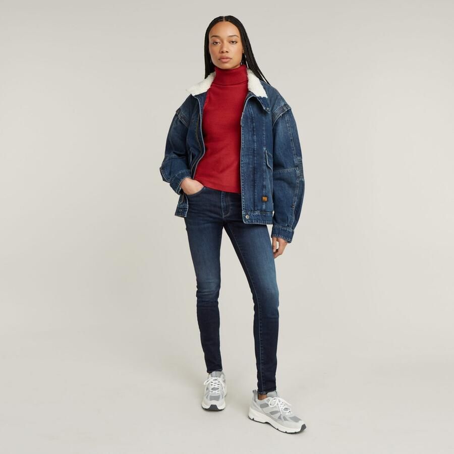 G-Star RAW 3301 Skinny Jeans Donkerblauw Dames - Foto 6