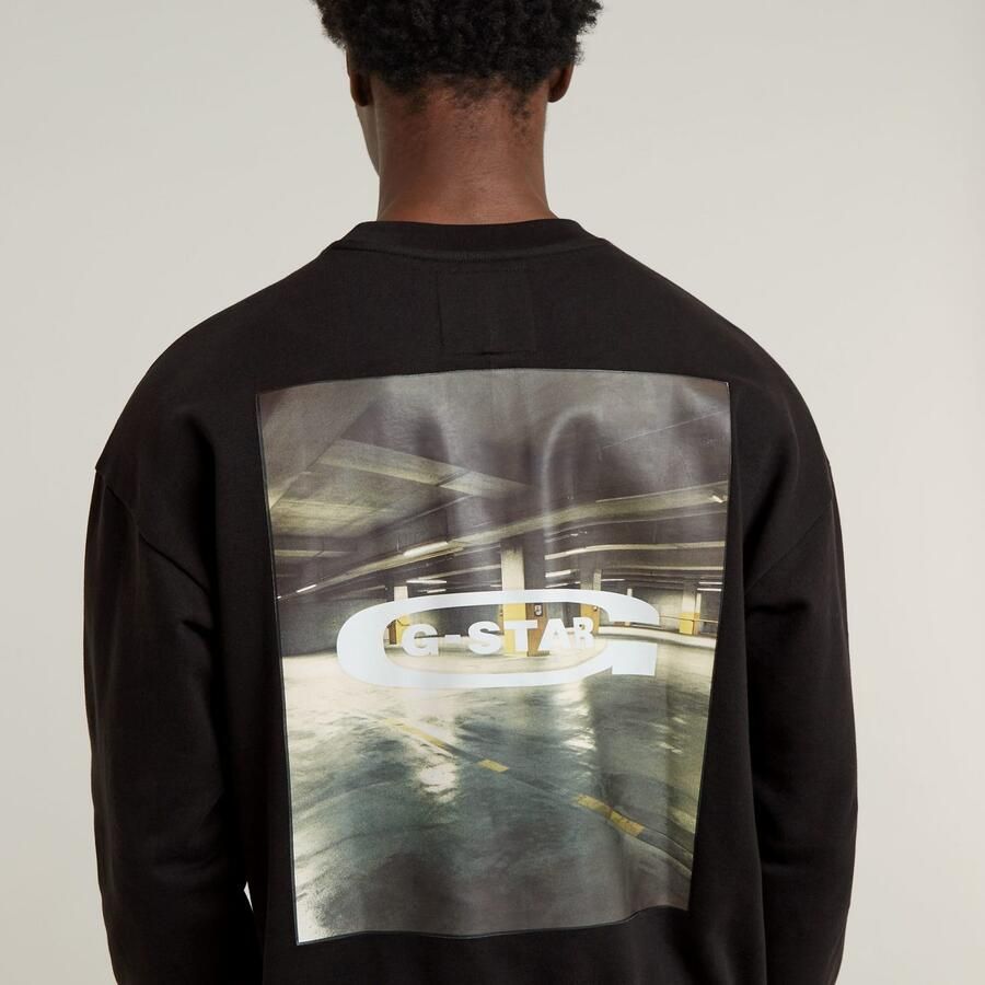 G-Star RAW Photo Back Print Loose Sweater Zwart Heren - Foto 3
