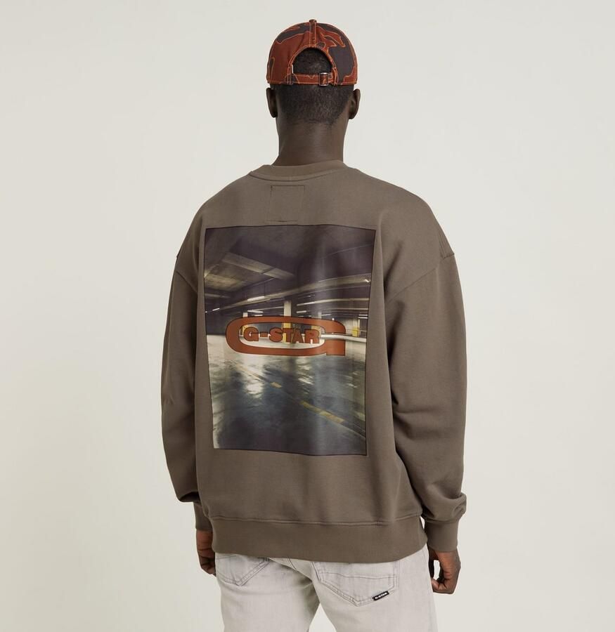 G-Star RAW Photo Back Print Loose Sweater Bruin Heren - Foto 5