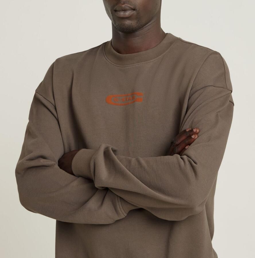 G-Star RAW Photo Back Print Loose Sweater Bruin Heren - Foto 4