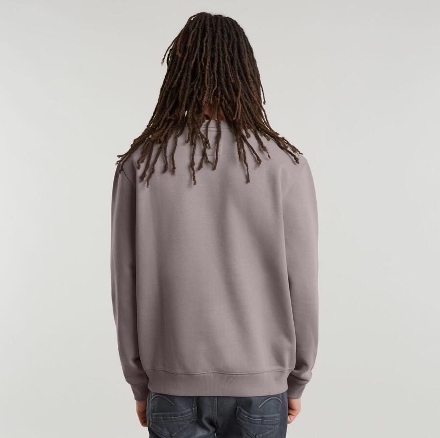 G-Star RAW Stacked Old Skool Logo Sweater Beige Heren - Foto 5