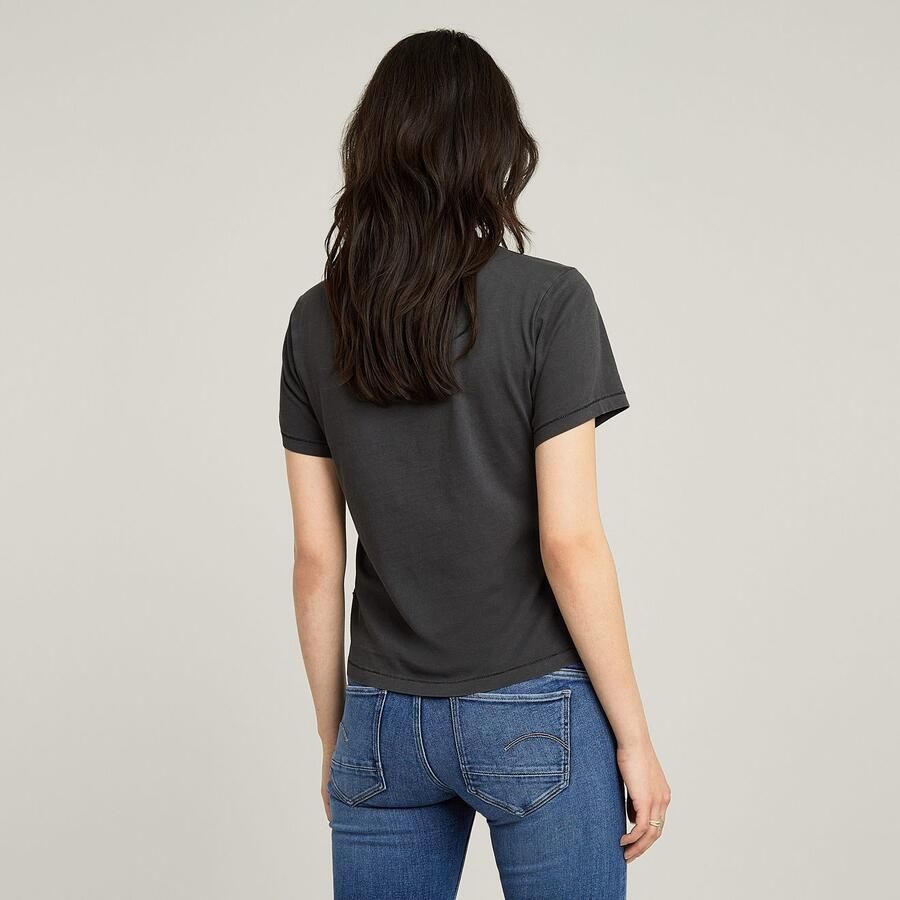 G-Star RAW Overdyed Front Seam Top Zwart Dames