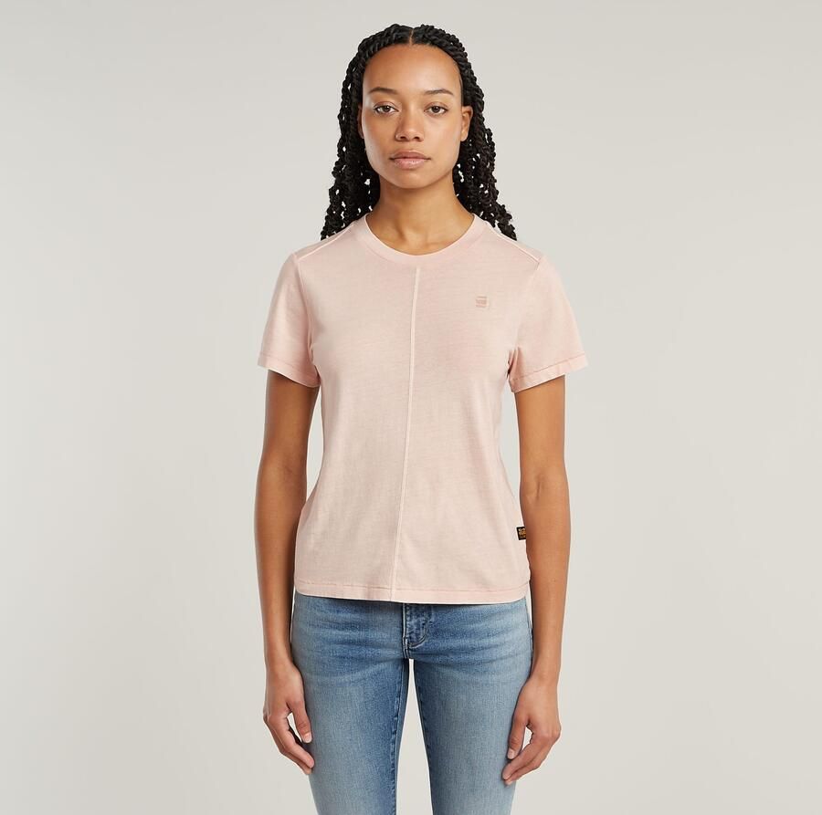 G-Star RAW T-shirt Overdyed Front Seam Roze Dames - Foto 9
