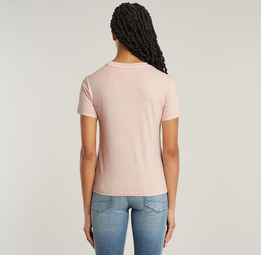 G-Star RAW T-shirt Overdyed Front Seam Roze Dames - Foto 4