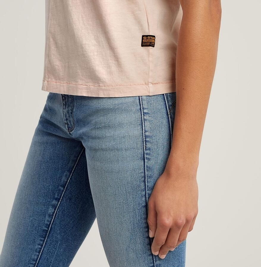 G-Star RAW T-shirt Overdyed Front Seam Roze Dames - Foto 5