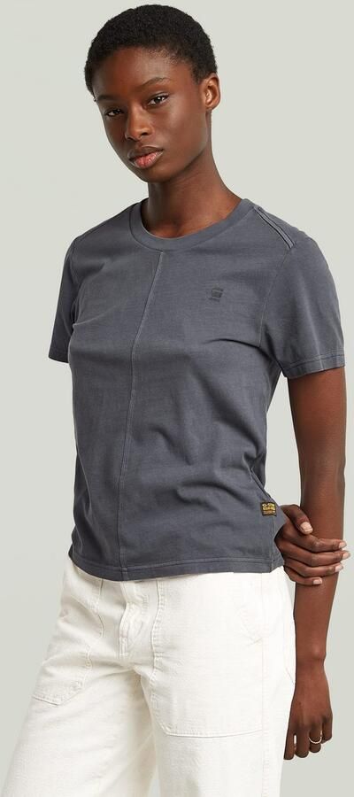 G-Star RAW Overdyed Front Seam T-shirt Donkerblauw Dames - Foto 6