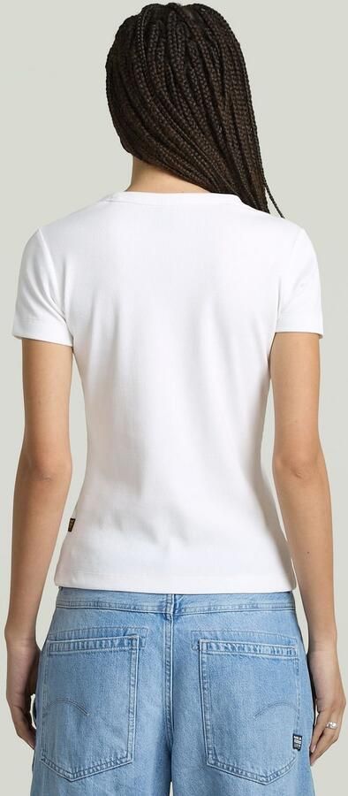 G-Star RAW T-shirt Rib Cap Sleeve van ribjersey slim fit - Foto 3