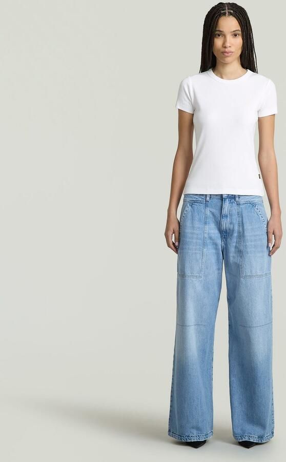 G-Star RAW T-shirt Rib Cap Sleeve van ribjersey slim fit - Foto 2