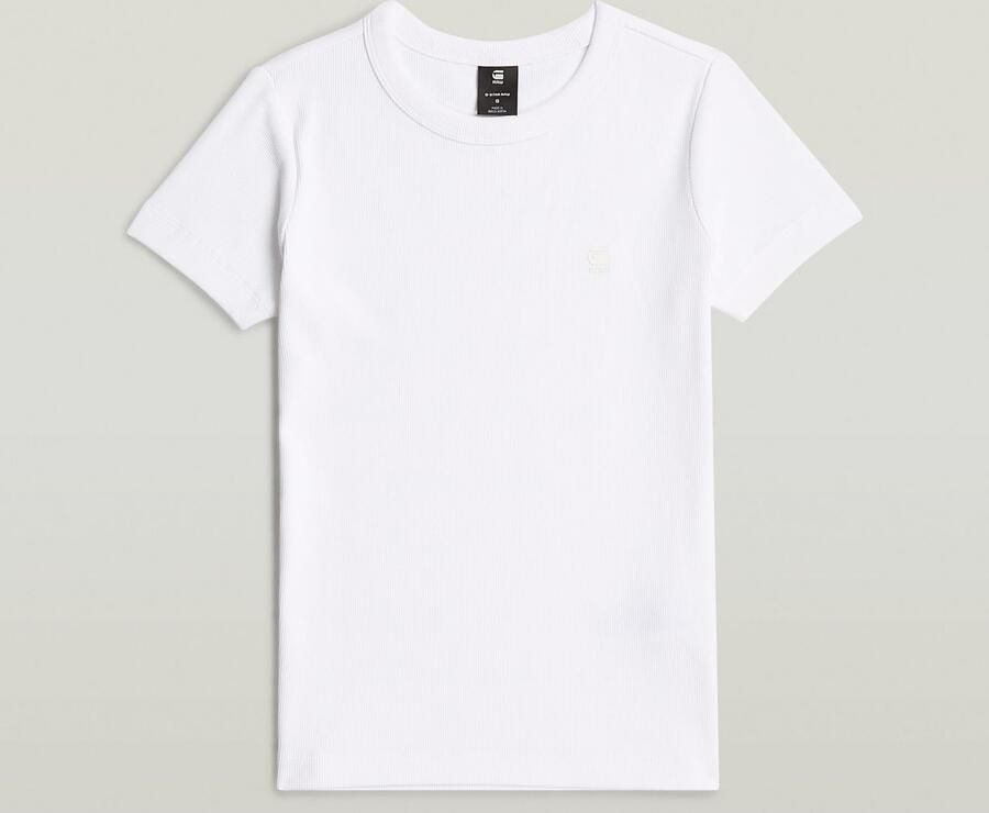 G-Star RAW T-shirt Rib Cap Sleeve van ribjersey slim fit