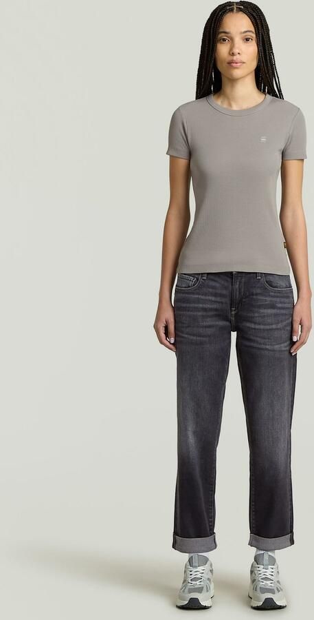 G-Star RAW T-shirt Rib Cap Sleeve van ribjersey slim fit - Foto 3