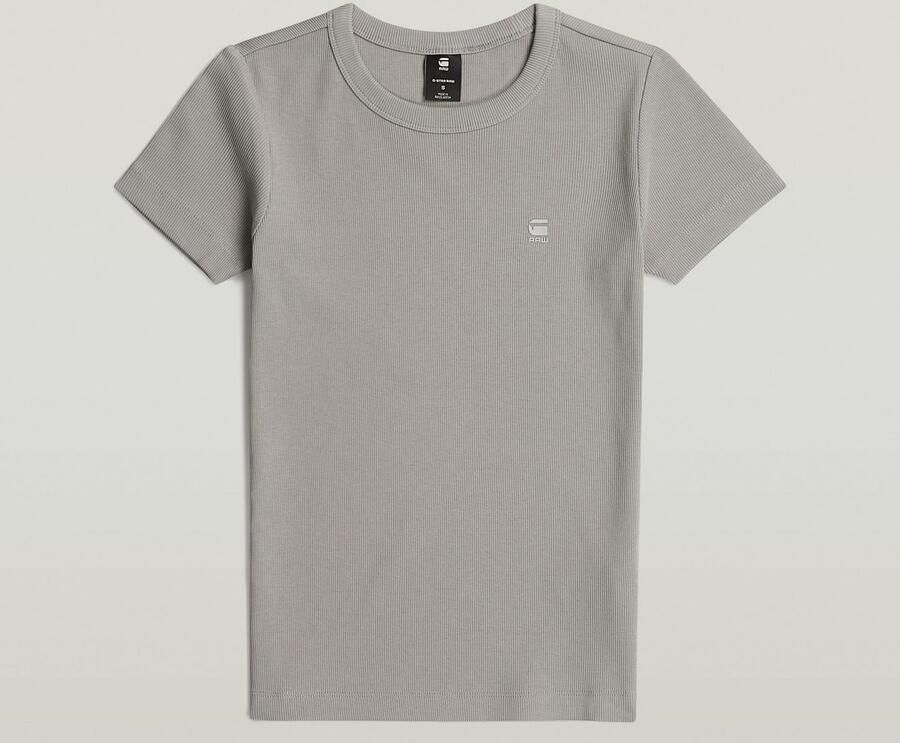 G-Star RAW T-shirt Rib Cap Sleeve van ribjersey slim fit - Foto 2