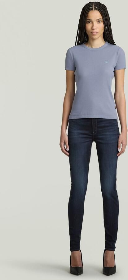 G-Star RAW T-shirt Rib Cap Sleeve van ribjersey slim fit - Foto 4