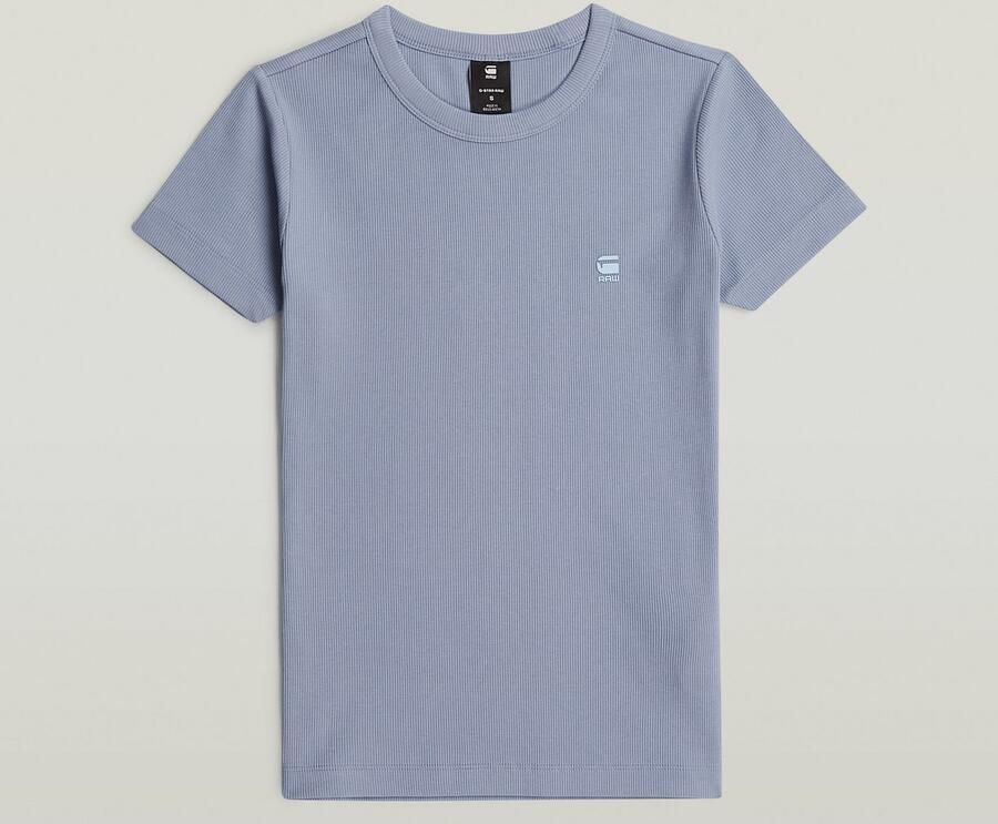 G-Star RAW T-shirt Rib Cap Sleeve van ribjersey slim fit - Foto 3