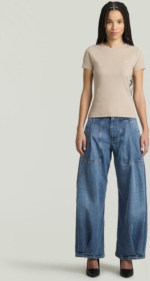 G-Star RAW T-shirt Rib Cap Sleeve van ribjersey slim fit - Foto 3