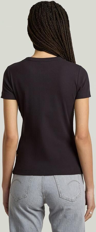 G-Star RAW T-shirt Rib Cap Sleeve van ribjersey slim fit - Foto 7