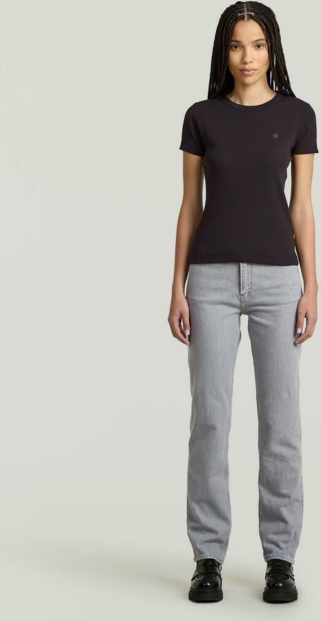 G-Star RAW T-shirt Rib Cap Sleeve van ribjersey slim fit - Foto 5