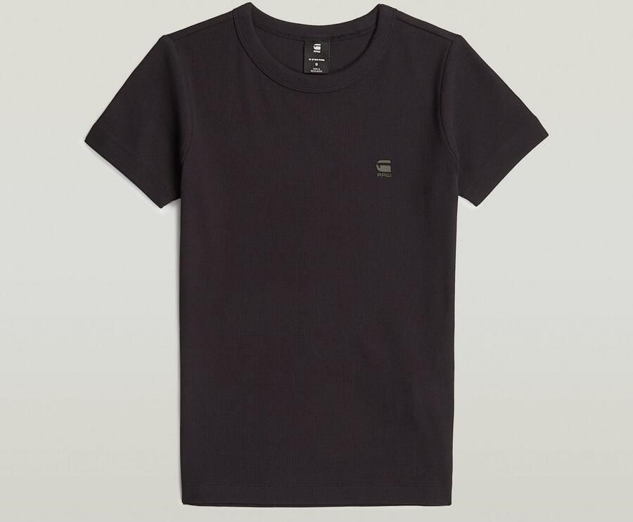 G-Star RAW T-shirt Rib Cap Sleeve van ribjersey slim fit - Foto 3