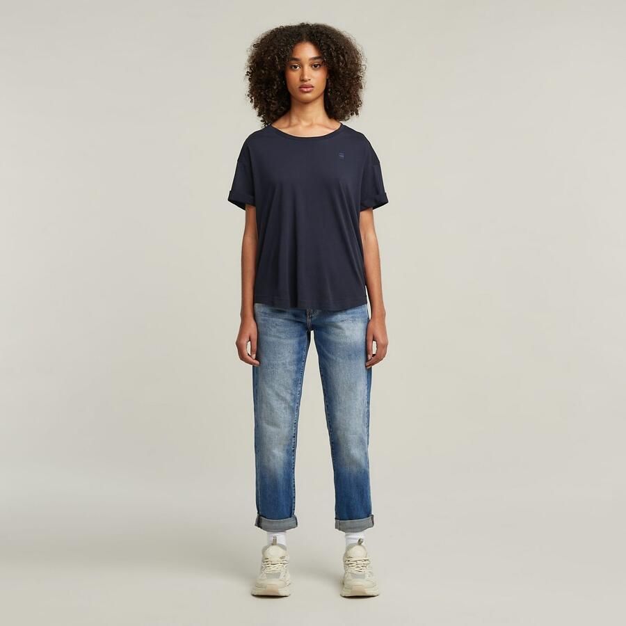 G-Star RAW Rolled Up Sleeve Boyfriend Top Donkerblauw Dames - Foto 3