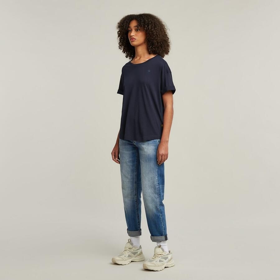 G-Star RAW Rolled Up Sleeve Boyfriend Top Donkerblauw Dames - Foto 5