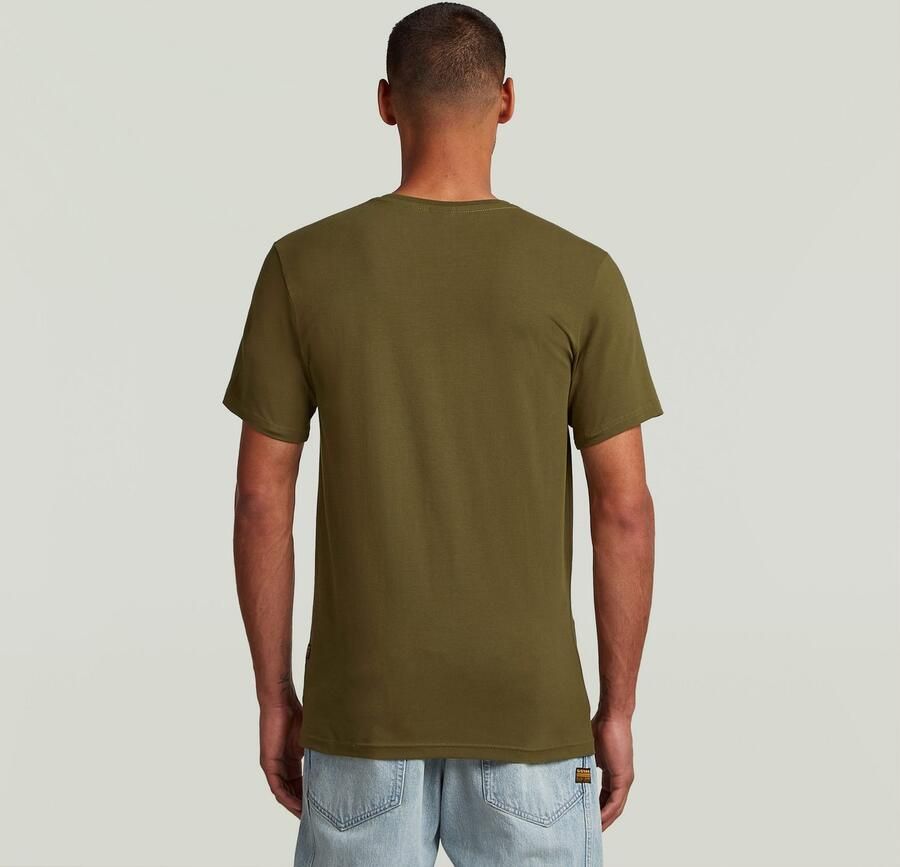 G-Star RAW slim fit T-shirt Slim base met logo dark olive - Foto 2