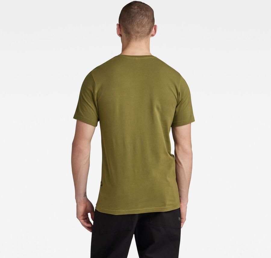 G-Star RAW slim fit T-shirt Slim base met logo dark olive - Foto 4