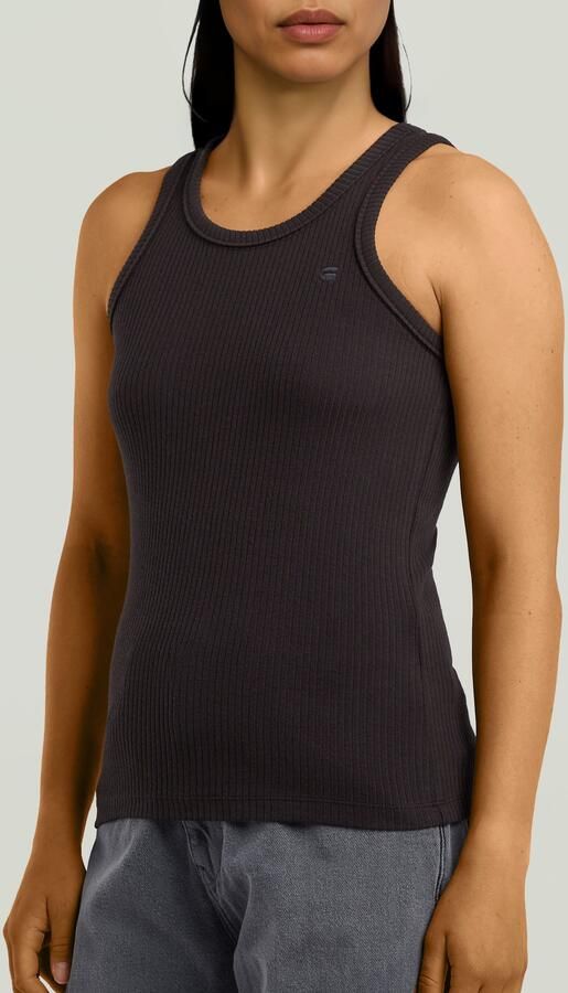 G-Star RAW Ribbed Tanktop Zwart Dames - Foto 6