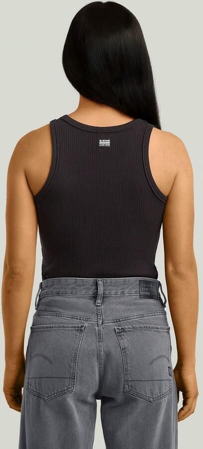 G-Star RAW Ribbed Tanktop Zwart Dames - Foto 4